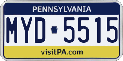 PA license plate MYD5515