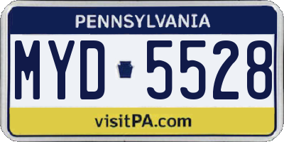 PA license plate MYD5528