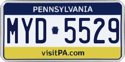 PA license plate MYD5529