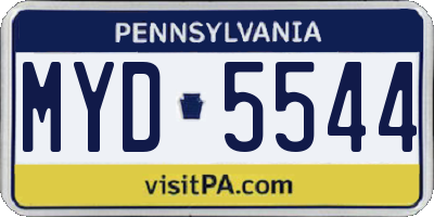 PA license plate MYD5544