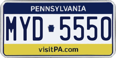 PA license plate MYD5550