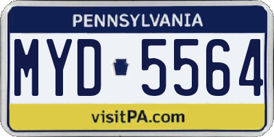 PA license plate MYD5564