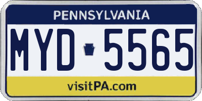 PA license plate MYD5565