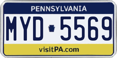 PA license plate MYD5569