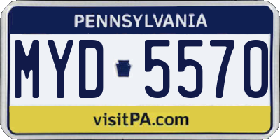 PA license plate MYD5570