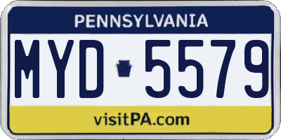 PA license plate MYD5579