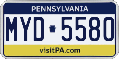 PA license plate MYD5580