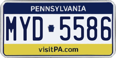 PA license plate MYD5586