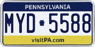 PA license plate MYD5588
