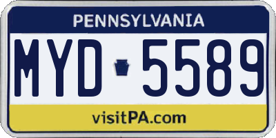 PA license plate MYD5589