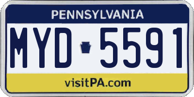 PA license plate MYD5591