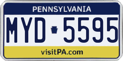 PA license plate MYD5595