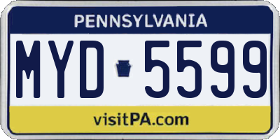 PA license plate MYD5599