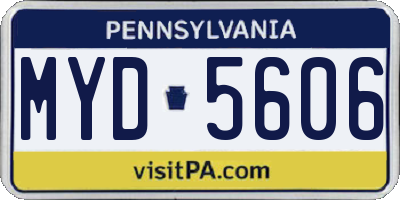 PA license plate MYD5606