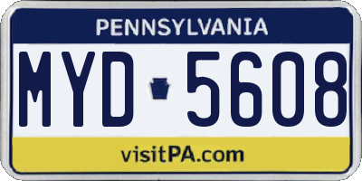 PA license plate MYD5608