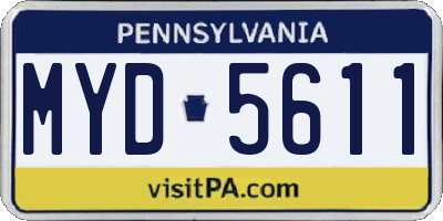 PA license plate MYD5611