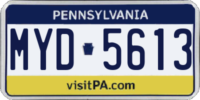 PA license plate MYD5613