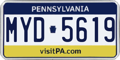 PA license plate MYD5619
