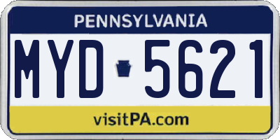 PA license plate MYD5621