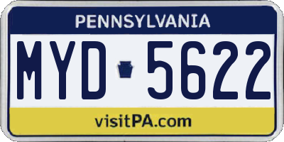 PA license plate MYD5622