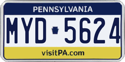 PA license plate MYD5624