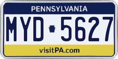 PA license plate MYD5627