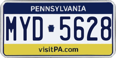 PA license plate MYD5628