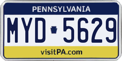 PA license plate MYD5629