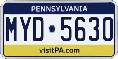 PA license plate MYD5630