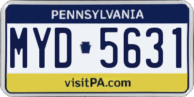 PA license plate MYD5631