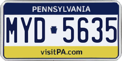PA license plate MYD5635