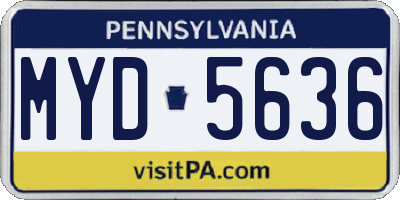 PA license plate MYD5636