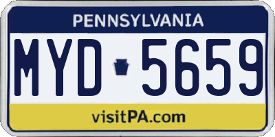 PA license plate MYD5659