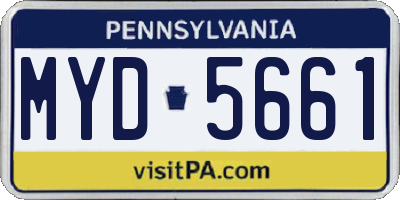 PA license plate MYD5661