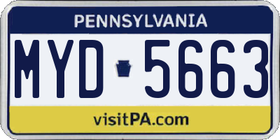 PA license plate MYD5663
