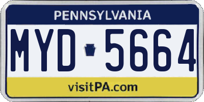 PA license plate MYD5664