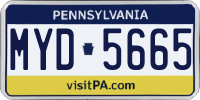 PA license plate MYD5665