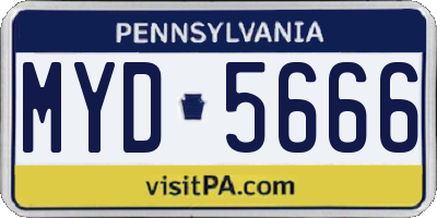 PA license plate MYD5666