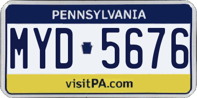 PA license plate MYD5676