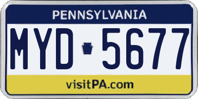 PA license plate MYD5677