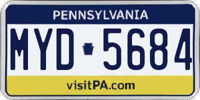 PA license plate MYD5684