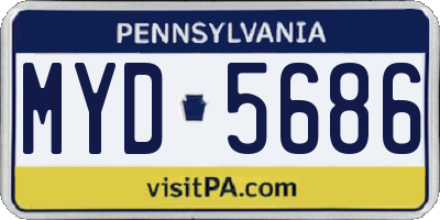 PA license plate MYD5686