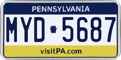PA license plate MYD5687