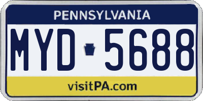PA license plate MYD5688