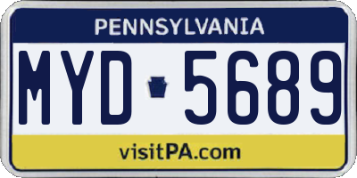 PA license plate MYD5689