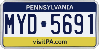 PA license plate MYD5691