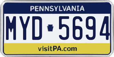 PA license plate MYD5694