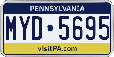 PA license plate MYD5695