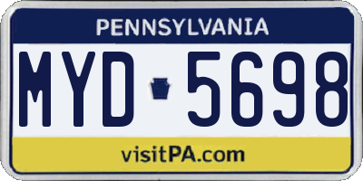 PA license plate MYD5698