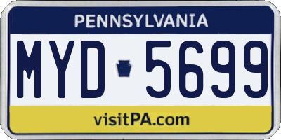 PA license plate MYD5699